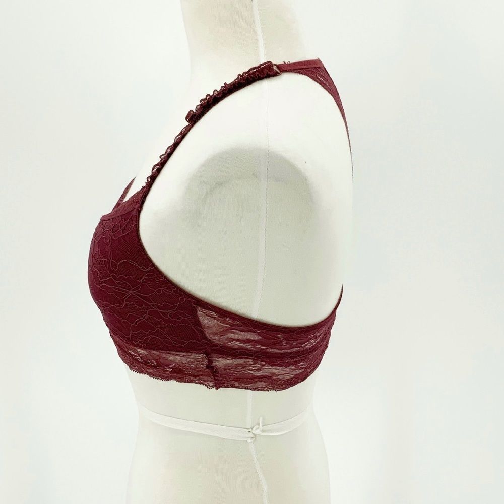 Cranberry Racerback Balconette Lace Bra - Picture 3 of 5